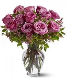 One Dozen Long Stem Lavender Roses