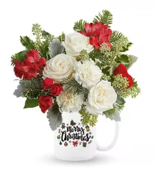 Holiday Spirit in a Mug Bouquet