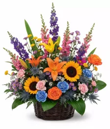 Panier de fleurs d'été