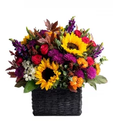 Panier de tournesols 