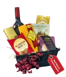 Red Wine & Cheese Basket