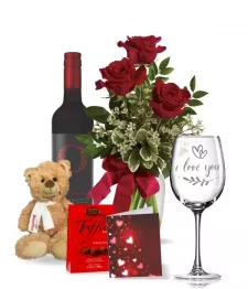 Roses, Wine & Engraved Glass Collection I
