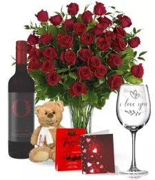 Roses, Wine & Engraved Glass Collection VI